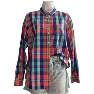 TOMMY HILFIGER Plaid shirt women preppy 
M